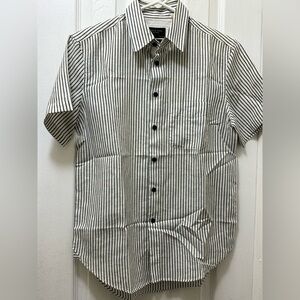 Rag & Bone Men's Black and White Striped Shirt